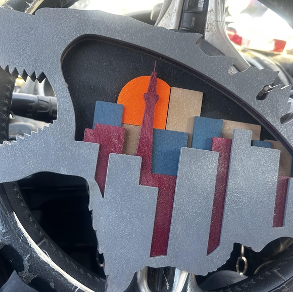 Godzilla 3D painted handmade woodcut - Picture 2 of 5